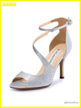 ELEGANTPARK Peep Toe Strappy Satin Heeled Sandals Wedding Dress Shoes